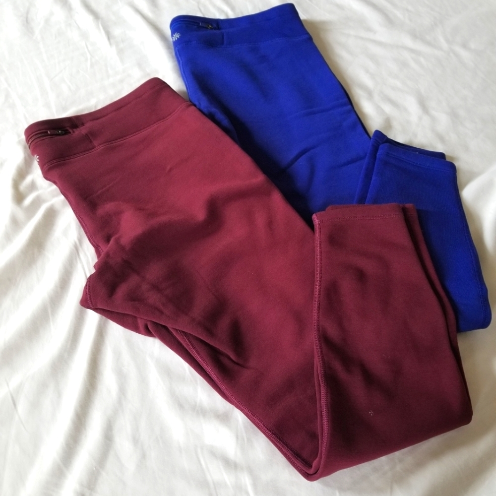 2 pairs of Athleta Polartec tights, size L